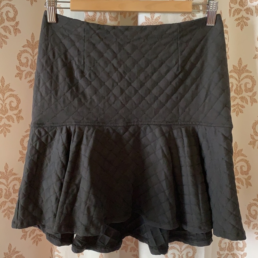 David Lerner fit & flare quilted gray skirt M